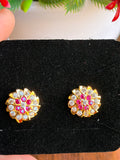 Ruby Spark Floral Stud Earrings