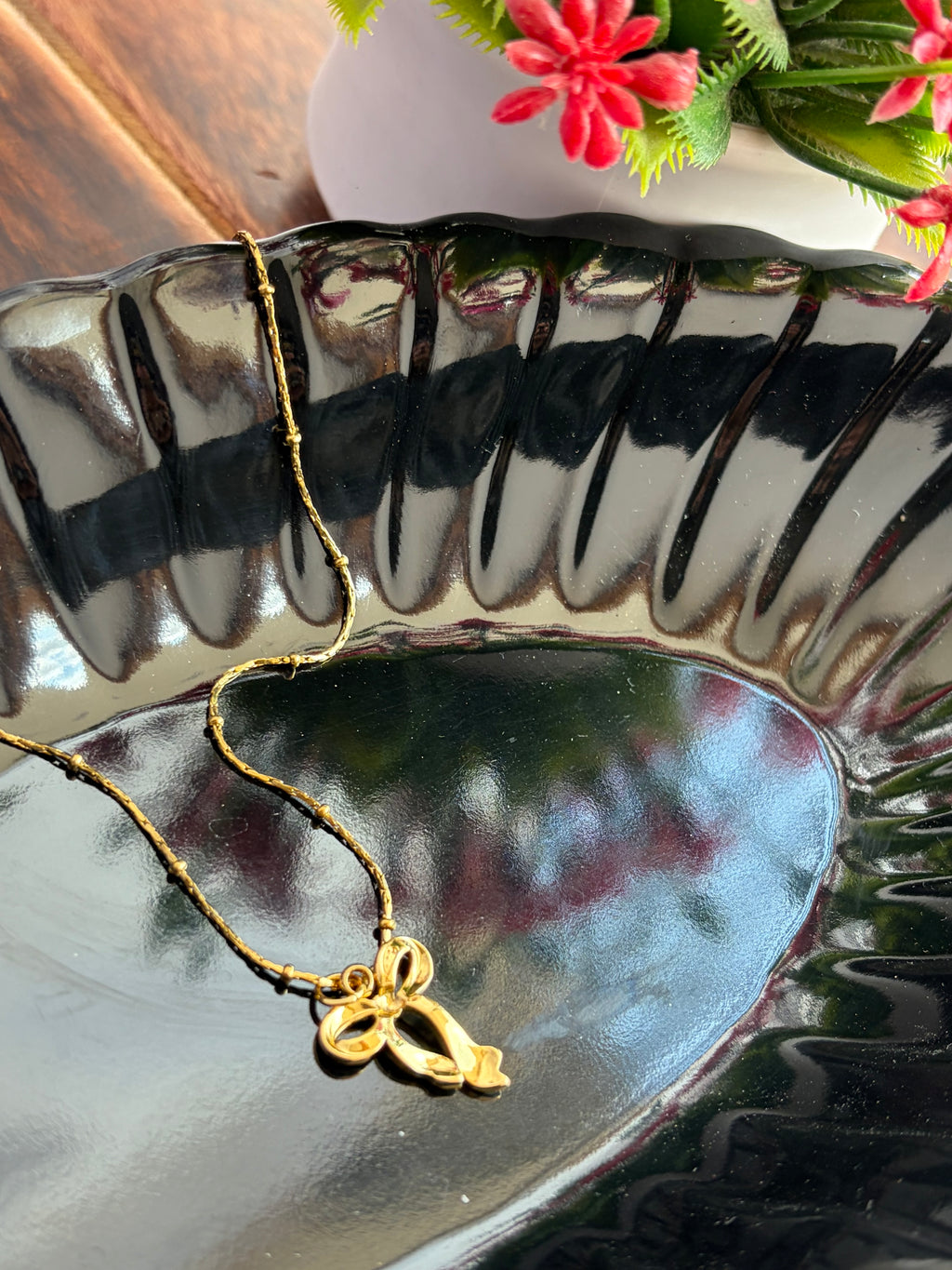 Korean Elegant Bow Charm Anti-Tarnish Chain