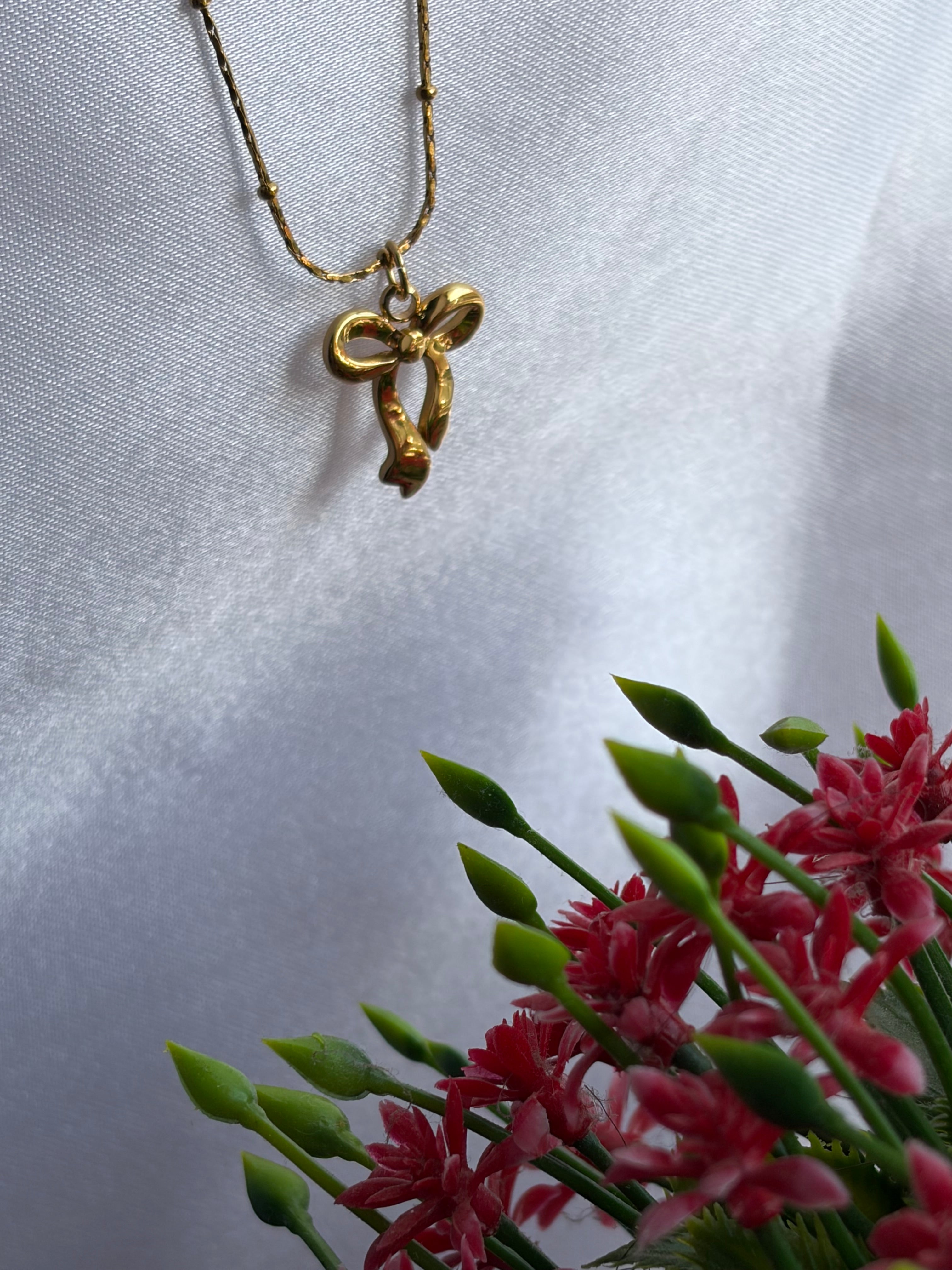 Korean Elegant Bow Charm Anti-Tarnish Chain