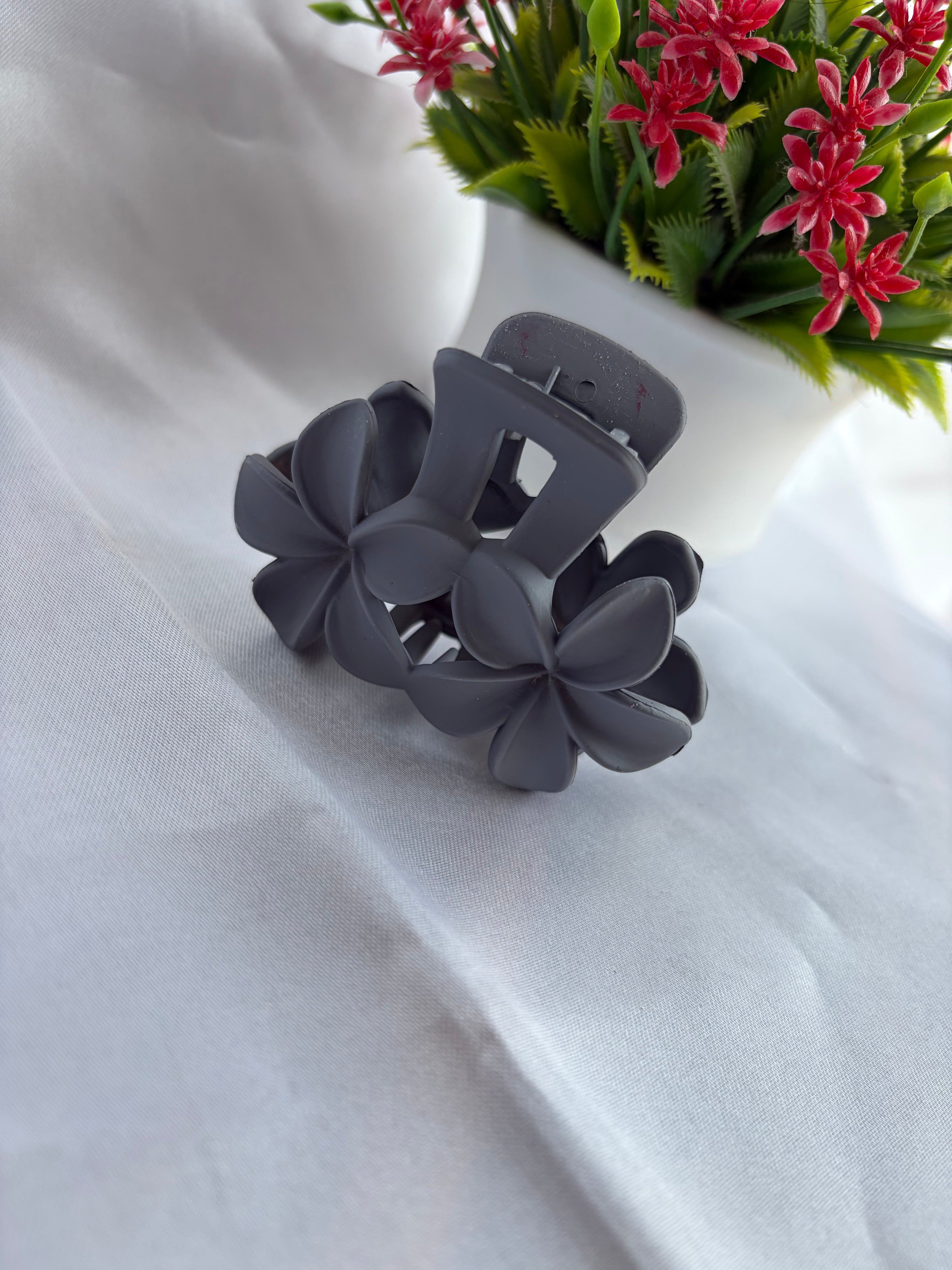Slate Bloom Hair Claw Clip