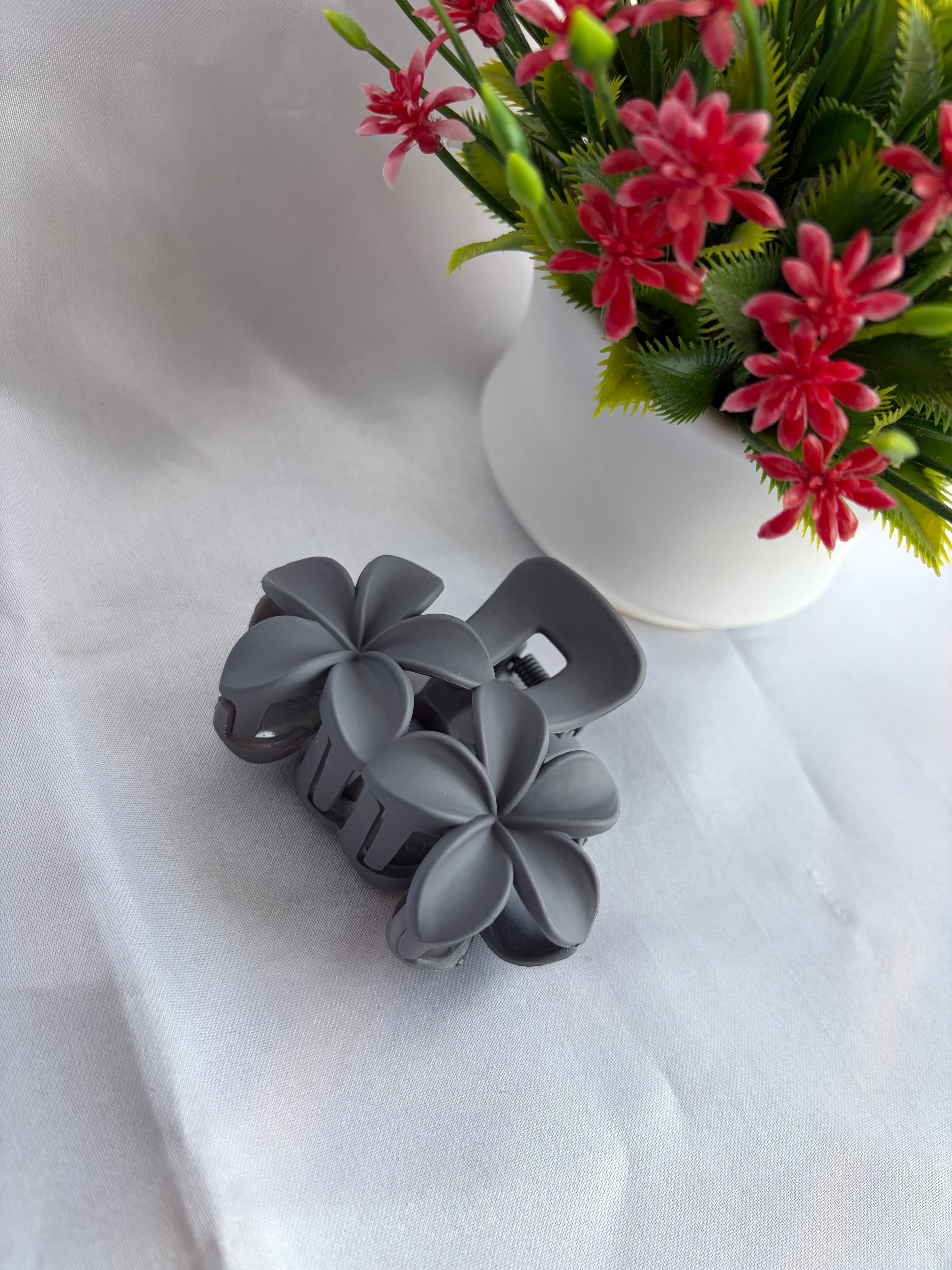 Slate Bloom Hair Claw Clip