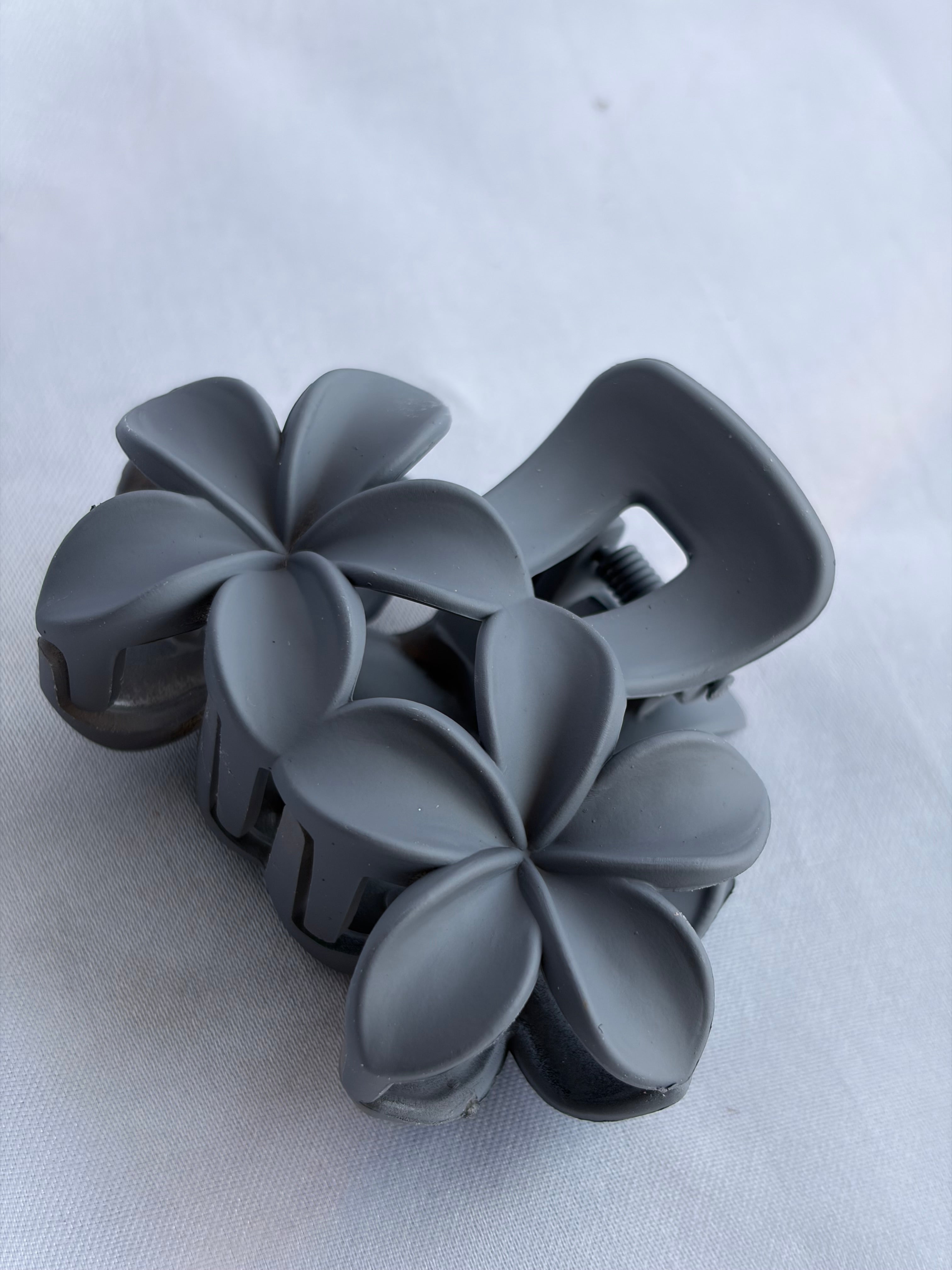 Slate Bloom Hair Claw Clip