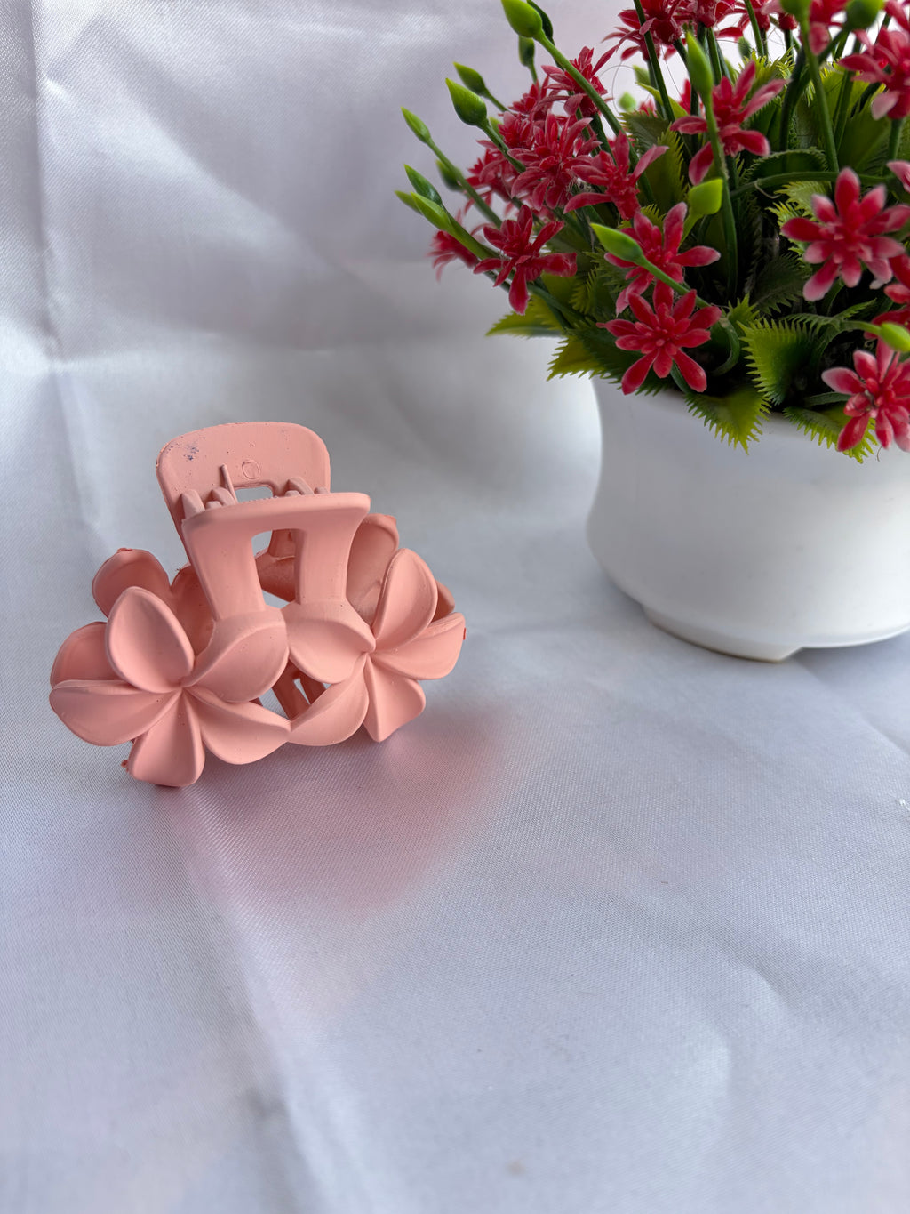 Blush Bloom Floral Hair Claw Clip