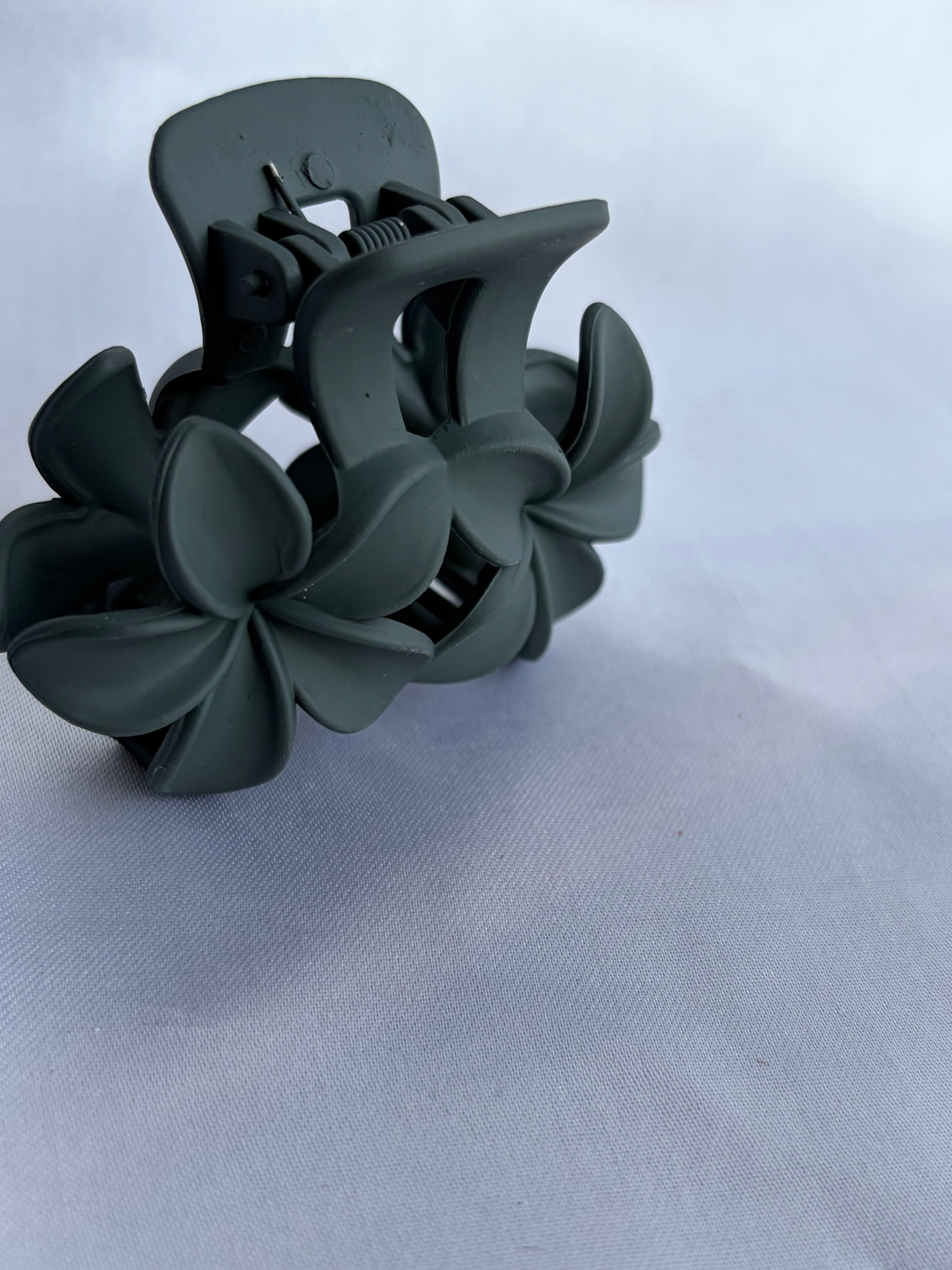 Charcoal Blossom Hair Claw Clip