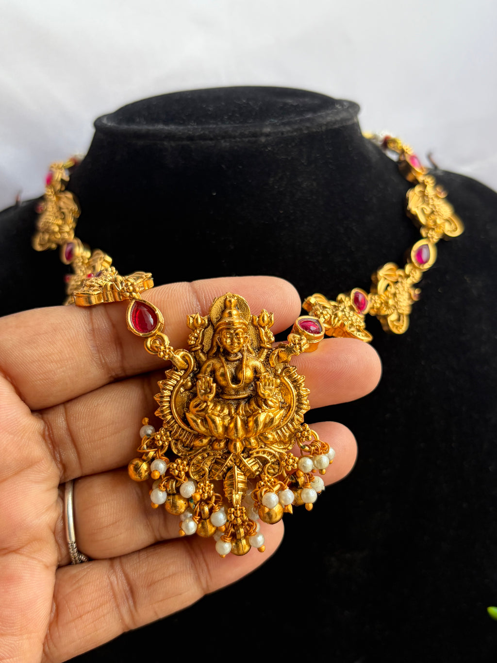 Abirami Lakshmi Antique Temple Necklace Set