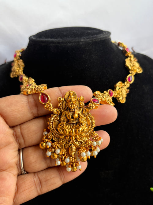 Abirami Lakshmi Antique Temple Necklace Set