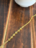 Dual Style Floral Mesh Gold Bracelet