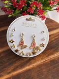 Korean Butterfly Charm Earrings Set