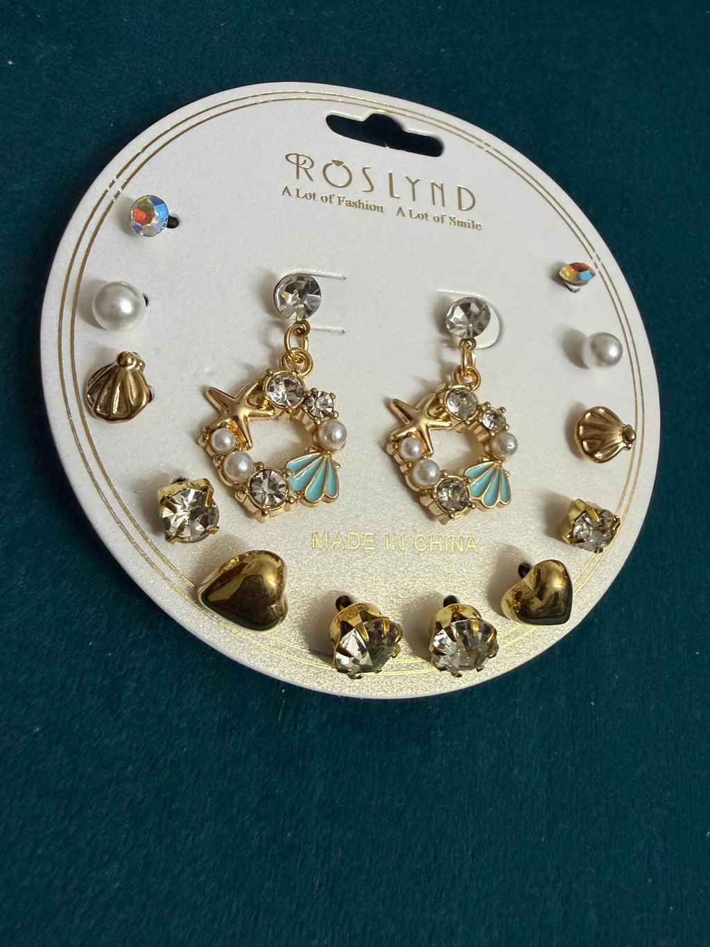 ✨ Ocean Pearl Charm 7-Pair Earrings Set