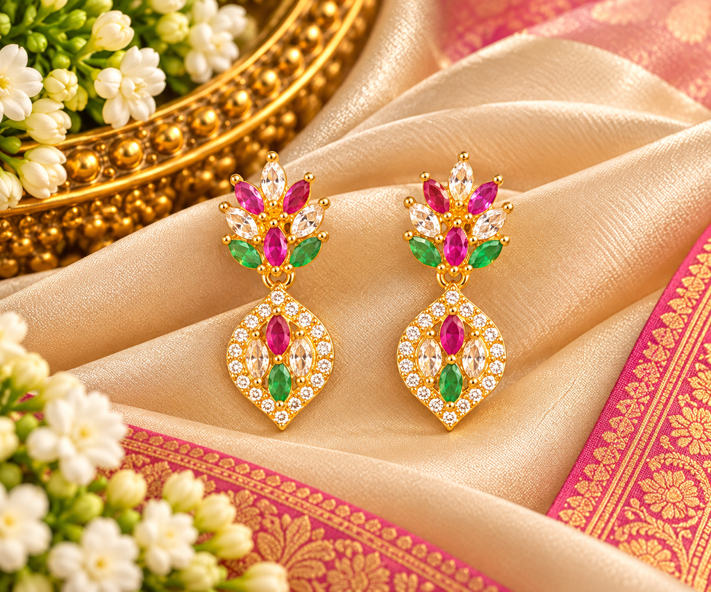 Yazhisai Varnam Dangler Earrings 💚💗