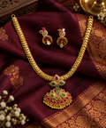 Maragatha Rathina Necklace Set – Emerald & Ruby Traditional Jewellery
