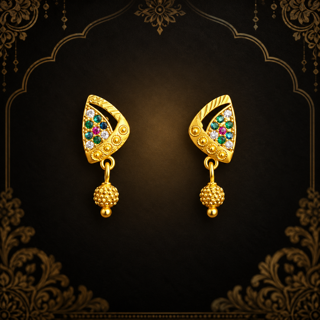 Manikodi Multicolor Gold Finish Earrings 💛