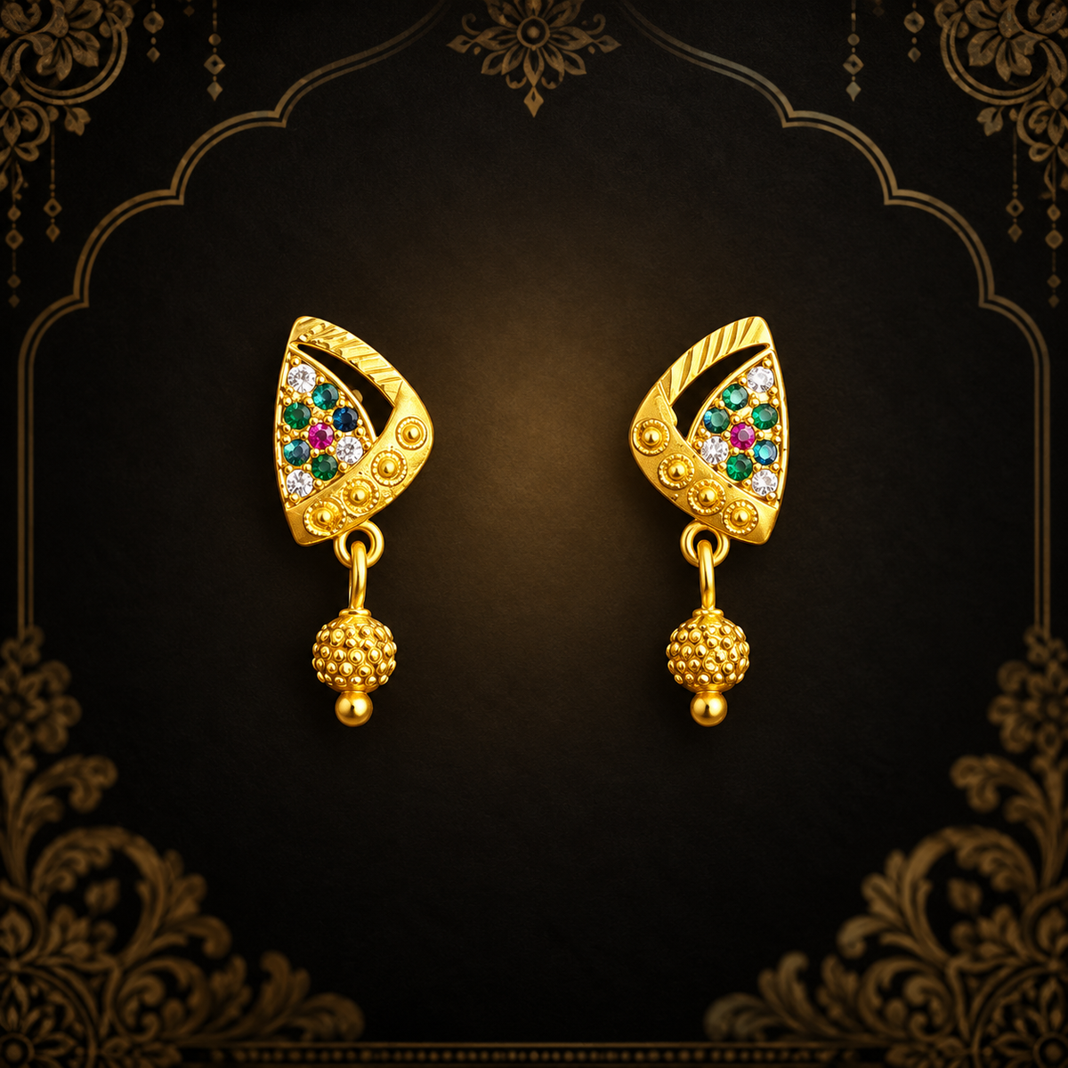 Manikodi Multicolor Gold Finish Earrings 💛