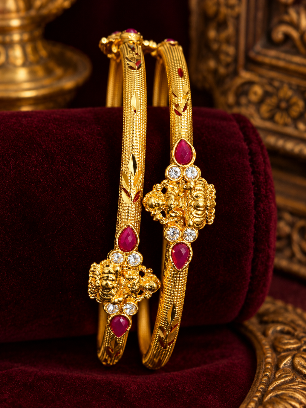 Lakshmi Valli Temple Gold Finish Bangles