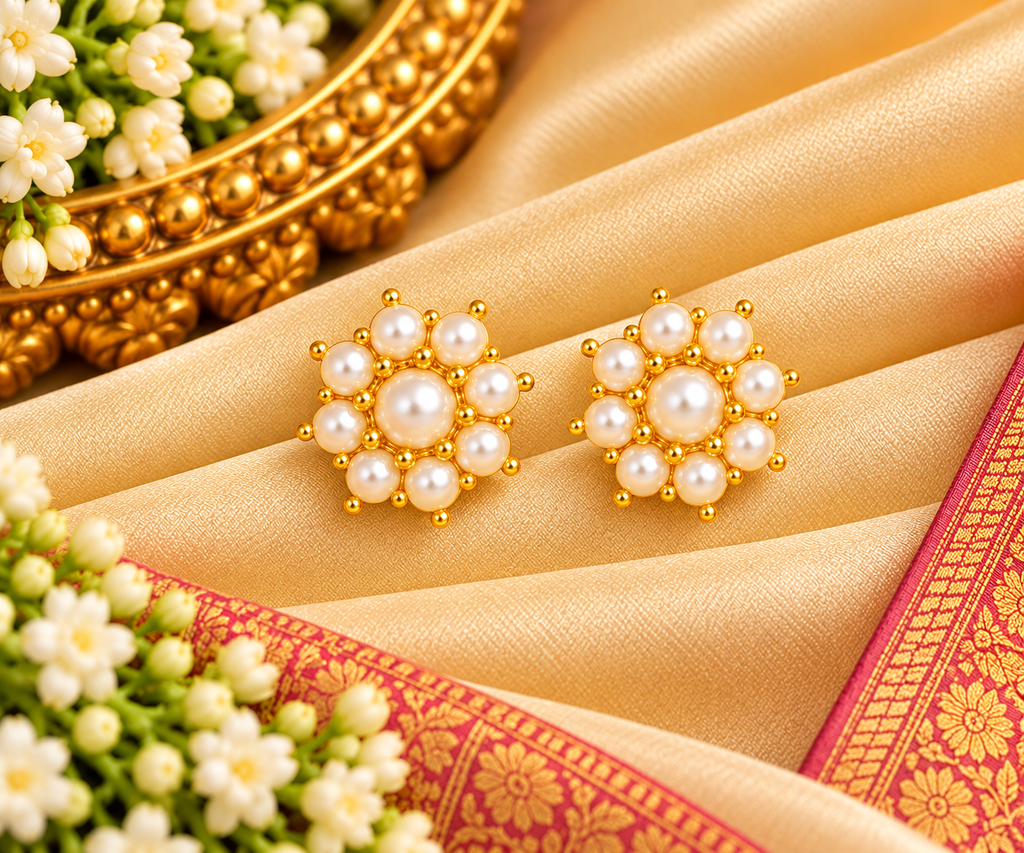 Annam Pearl Cluster Earrings
