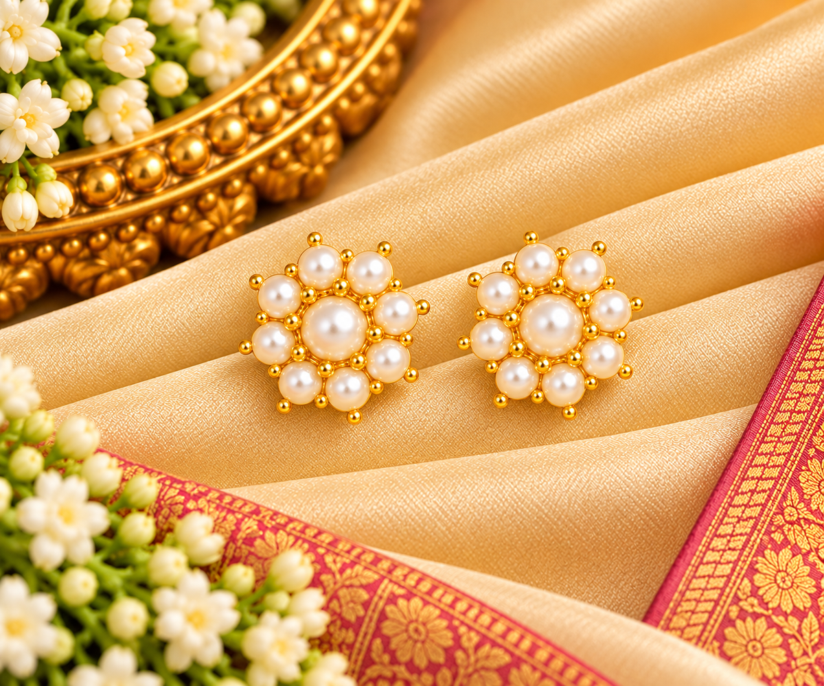 Annam Pearl Cluster Earrings