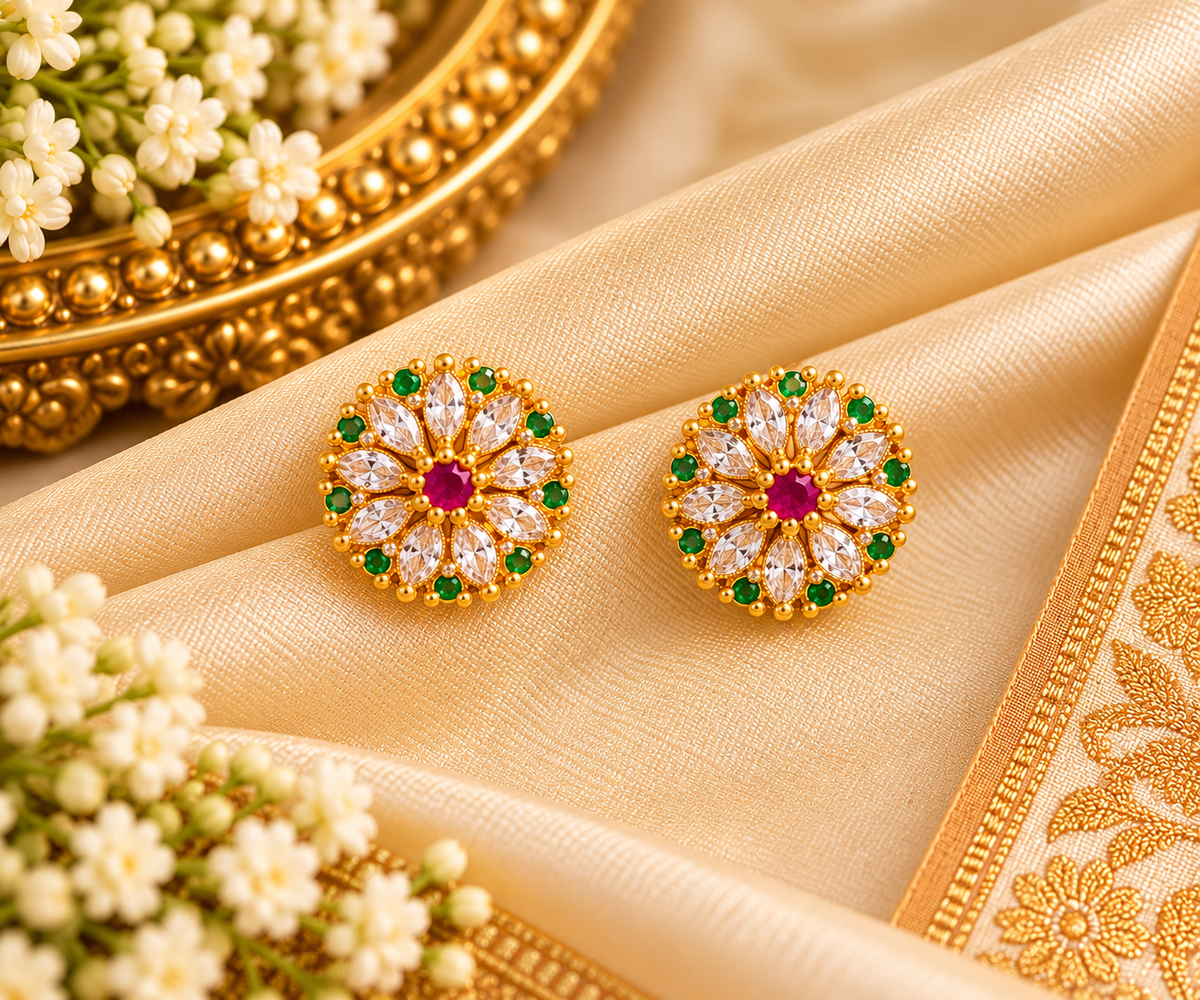 Rajamalli Stone Stud Earrings