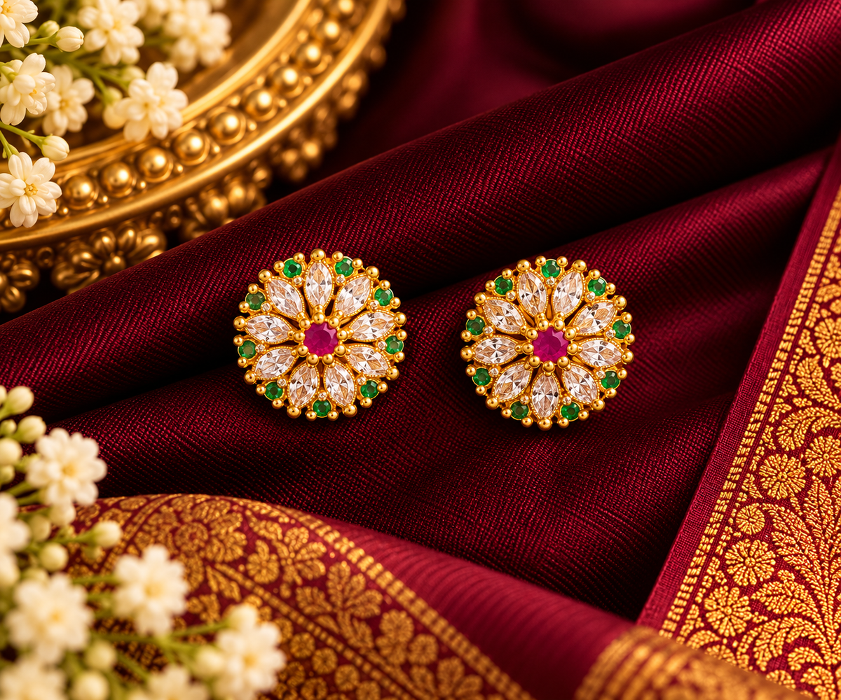 Rajamalli Stone Stud Earrings