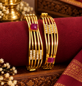 Rathna Valli Gold Finish Stone Bangles