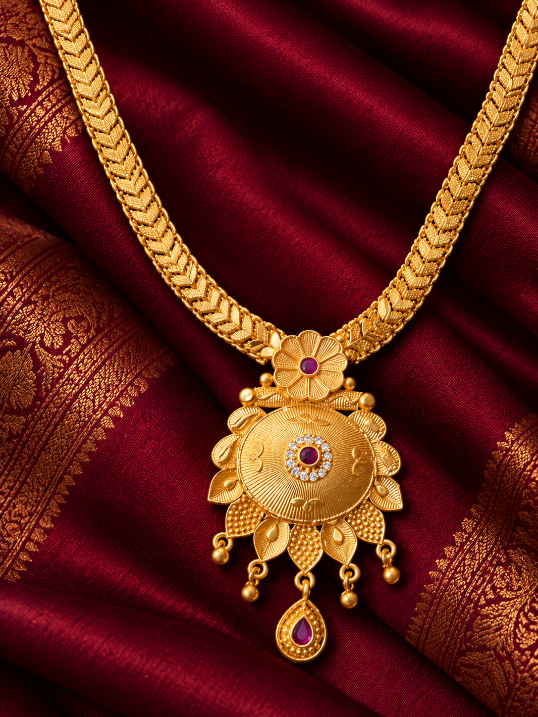 Sembon Malarmalai – 6 Month Guarantee Gold Necklace