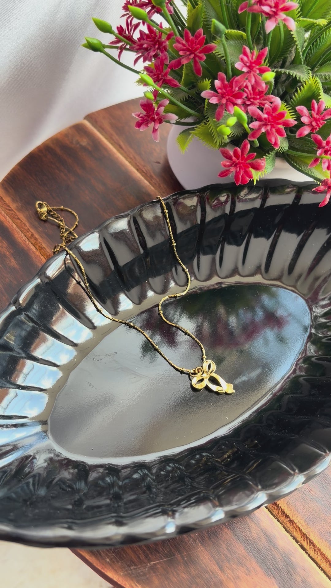 Korean Elegant Bow Charm Anti-Tarnish Chain